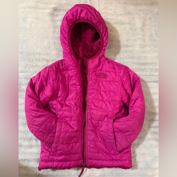 The North Face Fuchsia Jacket reversible with hood & pockets 4T - Picture 6 of 16